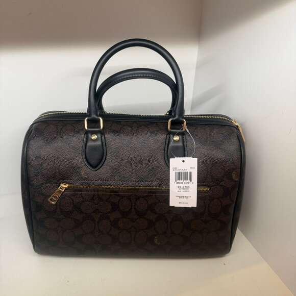 coach Rowan Large Satchel Bag In Signature Canvas cv959 - Picture 3 of 8